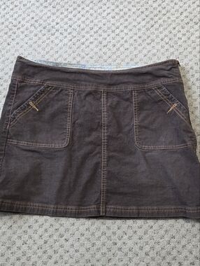 Prana Brown Mini Skirt with Front Pockets